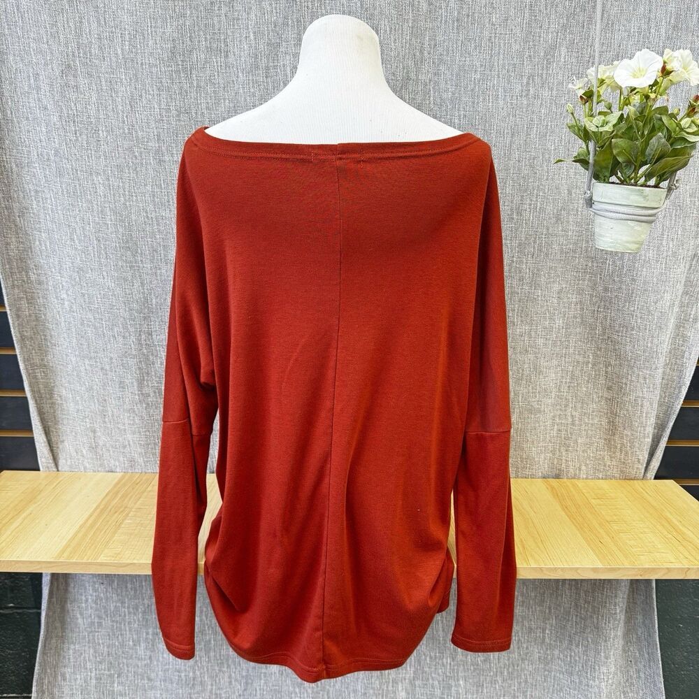 Lido-Hool Orange Boatneck Long Sleeve Top - Women’s Size Large - Picture 4 of 8